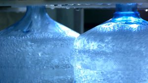 Purification of water at water bottling factory. Purification of water at water bottling factory.